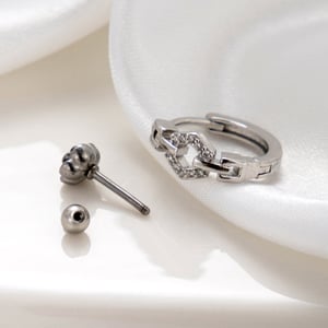 1 Piece Simple Series Classic Flower Copper No Plating Material Zircon Women Stud Earrings h5 Picture7