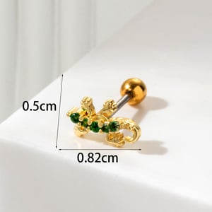 1 Piece Simple Series Classic Animal Titanium Steel No Plating Material Zircon Women Stud Earrings h5 Picture6