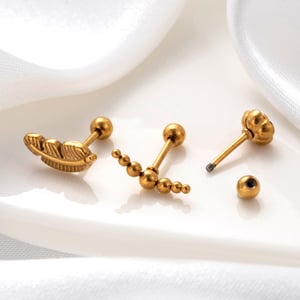 1 Piece Simple Series Simple Flower Titanium Steel No Plating Material Women Stud Earrings h5 Picture7