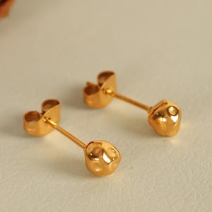 1 pair simple series simple geometric titanium steel  gold plated women stud earrings h5 Picture5
