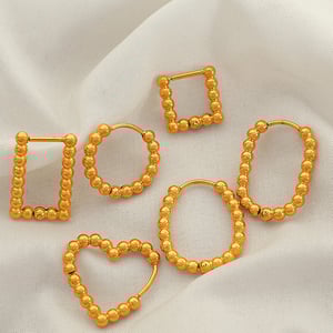 1 pair simple series classic geometric stainless steel  gold plated women hoop earrings h5 Picture4