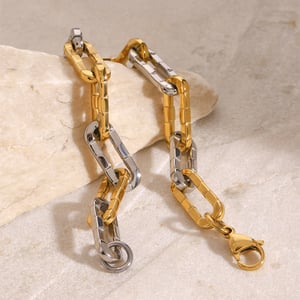 1 piece simple series  line stainless steel  gold plated women chain bracelets h5 Picture6