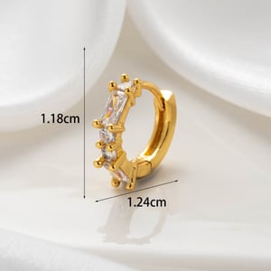 1 Stück Simple Series Klassische Sonne/Mond Kupfer Kein Beschichtungsmaterial Zirkon Damen Ohrstecker h5 Bild5