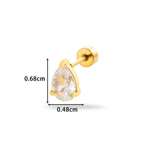 1 Piece Simple Series Classic Geometric Titanium Steel No Plating Material Zircon Women Stud Earrings h5 Picture7