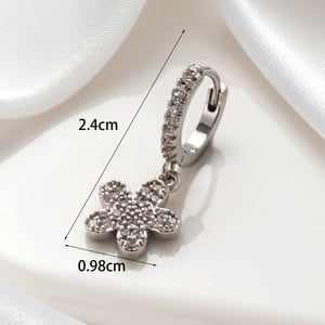 1 Stück Simple Series Klassische Blume Kupfer Kein Beschichtungsmaterial Zirkon Damen Ohrstecker h5 Bild6