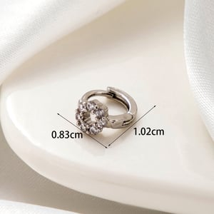 1 pieza de pendientes de botón de circonita para mujer, serie simple, clásicos, geométricos, de cobre, sin chapado h5 Imagen6