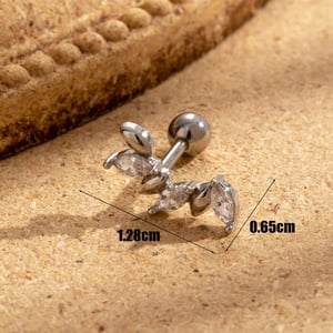 1 pieza de pendientes de botón de cobre con forma de corazón clásico, sin chapado, con circonitas para mujer h5 Imagen5