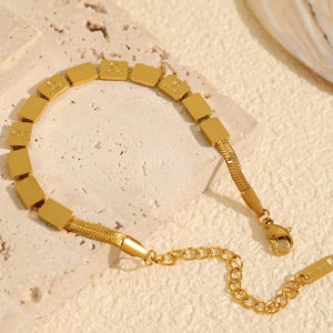 1 piece simple series simple geometric stainless steel  gold plated women charm bracelets h5 Picture6