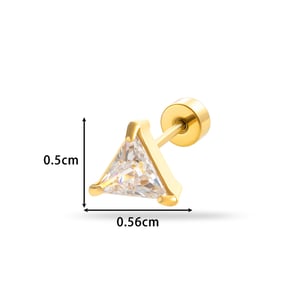 1 Piece Simple Series Classic Geometric Titanium Steel No Plating Material Zircon Women Stud Earrings h5 Picture5