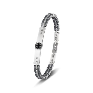 1 paio di braccialetti da uomo in acciaio inossidabile con motivo geometrico semplice della serie Simple h5 Immagine2