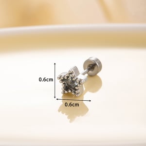 1 Piece Simple Series Classic Geometric Titanium Steel No Plating Material Zircon Women Stud Earrings h5 Picture6