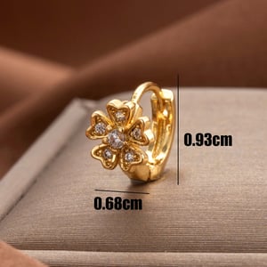 1 Piece Simple Series Classic Flower Copper No Plating Material Zircon Women Stud Earrings h5 Picture3