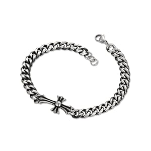 1 paio di bracciali da uomo in acciaio inossidabile con croce punk della serie Simple h5 Immagine2