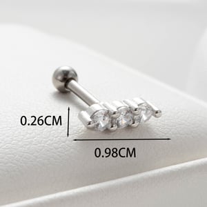 1 Piece Simple Series Daily Geometric Copper No Plating Material Zircon Women Stud Earrings h5 Picture4