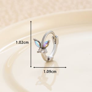 1 Piece Simple Series Classic Animal Copper No Plating Material Zircon Women Hoop Earrings h5 Picture7