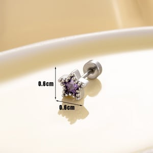 1 Piece Simple Series Classic Geometric Titanium Steel No Plating Material Zircon Women Stud Earrings h5 Picture5