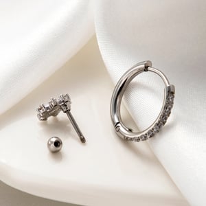 1 pieza de pendientes de botón de circonita para mujer, serie simple, clásicos, geométricos, de cobre, sin chapado h5 Imagen7