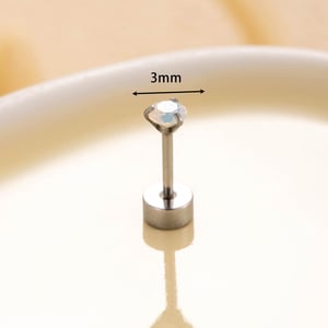 1 Piece Simple Series Simple Geometric Titanium Steel No Plating Material Zircon Women Stud Earrings h5 Picture2