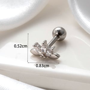 1 Piece Simple Series Simple Geometric Copper No Plating Material Zircon Women Stud Earrings h5 Picture4