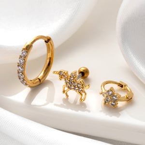 1 Piece Simple Series Simple Flower Copper No Plating Material Zircon Women Stud Earrings h5 Picture3