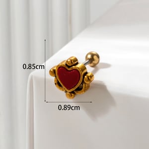1 Piece Simple Series Classic Heart Titanium Steel No Plating Material Zircon Women Stud Earrings h5 Picture6