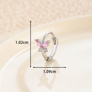 1 Piece Simple Series Classic Animal Copper No Plating Material Zircon Women Hoop Earrings h5 Picture4