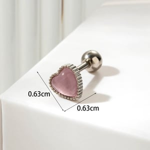 1 Piece Simple Series Classic Heart Titanium Steel No Plating Material Zircon Women Stud Earrings h5 Picture7