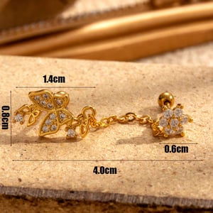 1 Stück Simple Series Klassische Blume Kupfer Kein Beschichtungsmaterial Zirkon Damen Ohrstecker h5 Bild4