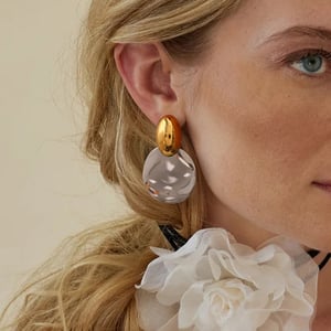 1 pair simple series  round stainless steel  gold plated women stud earrings h5 Picture7