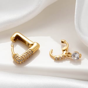 1 Piece Simple Series Classic Geometric Copper No Plating Material Zircon Women Hoop Earrings h5 Picture7