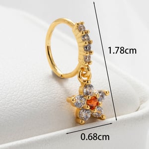 1 Piece Simple Series Classic Flower Copper No Plating Material Zircon Women Stud Earrings h5 Picture4