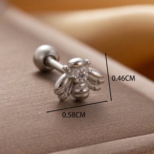 1 Piece Simple Series Simple Geometric Titanium Steel No Plating Material Zircon Women Stud Earrings h5 Picture4