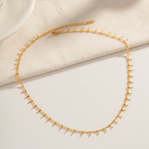 1 piece simple series  line stainless steel  gold plated women pendant necklaces h5 Picture4