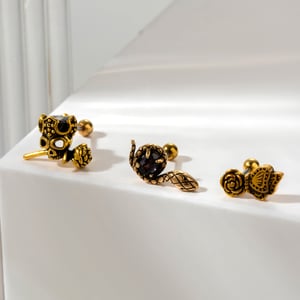1 Piece Simple Series Classic Flower Titanium Steel No Plating Material Zircon Women Stud Earrings h5 Picture3