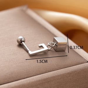 1 Piece Simple Series Simple Geometric Titanium Steel No Plating Material Zircon Women Stud Earrings h5 Picture5