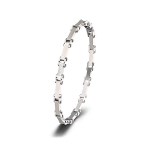 1 paio di braccialetti da uomo in acciaio inossidabile con motivo geometrico semplice della serie Simple h5 Immagine3