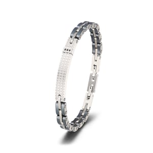 1 paio di bracciali da uomo in acciaio inossidabile con motivo geometrico retrò, serie semplice h5 Immagine5