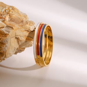1 piece simple series  round stainless steel  gold plated women bangles h5 Picture4
