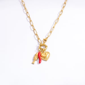 1 piece classic series stylish heart stainless steel  gold color plated artificial pearl women's pendant necklaces h5 Picture8