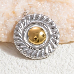 1 Piece Classic Series Vintage Geometric Stainless Steel Gold Color DIY Women's Pendants h5 Picture9