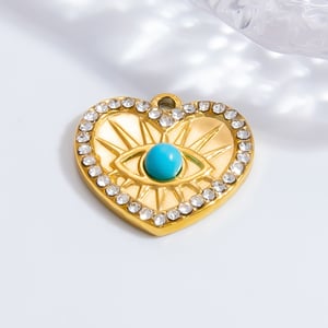 1 Piece Classic Series Retro Eye Stainless Steel Gold Color DIY Women's Pendants h5 Picture7