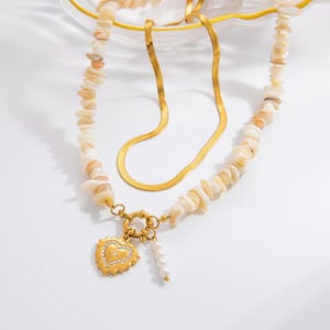 1 piece romantic series daily heart stainless steel  gold color plated rhinestone women's pendant necklaces h5 Picture8