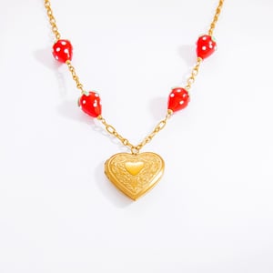 1 piece romantic series sweet heart stainless steel  gold color plated glass women's pendant necklaces h5 Picture11