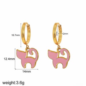 1 pair simple series daily heart stainless steel  gold plated women hoop earrings h5 Picture9