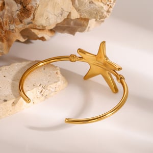 1 piece classic series natural star stainless steel  gold plated women bangles h5 Picture5
