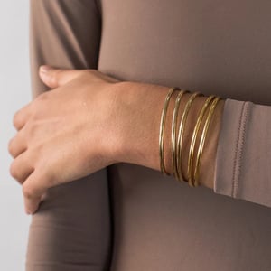 1 piece simple series simple annular stainless steel  gold plated women bangles h5 Picture8