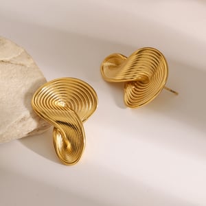 1 paar simple series  linie edelstahl 18 karat vergoldet damen ohrstecker h5 Bild5