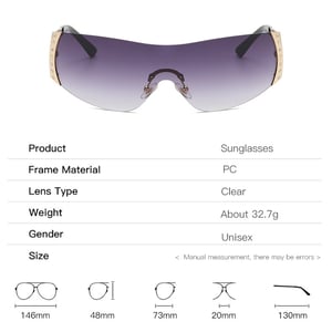 1 pair of fashionable women's sunglasses made of metal material h5 Picture8
