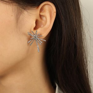 1 Paar elegante geometrische Ohrstecker aus Titanstahl der Luxuriöse Serie, 18 Karat vergoldet h5 Bild7