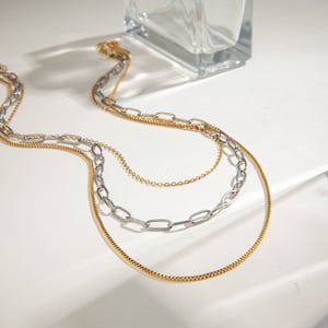 1 Piece Simple Series Commute Annular Stainless Steel Gold and Silver Color Women's Layered Necklaces h5 Picture5